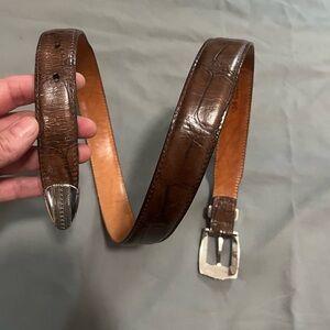 Cody James Exotic Leather Belt with Silver Accents